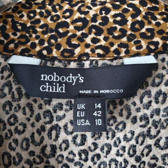 Women Nobody's Child Delia Blouse Top 10 Leopard Cheetah Neko Career Fall NEW - Picture 4 of 16